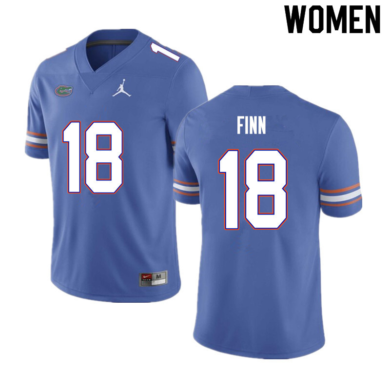Women #18 Jacob Finn Florida Gators College Football Jerseys Sale-Blue - Click Image to Close